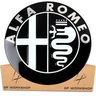 Emblém GPworkshop pre Alfa Romeo 74 mm čierno-strieborný