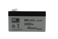 AKUMULATOR 12V 1,3Ah 12V MWS MWPOWER AGM ŻELOWY