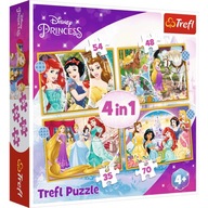 Trefl Puzzle 4 w 1 Szczęśliwy dzień Księżniczki Disneya zestaw puzzli puzle