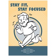 Plagát Fallout 2024 Stay Fit Stay Focused Vault Boy