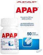 Apap Paracetamol 500 mg lek przeciwbólowy 50 tab.