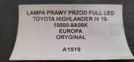 light right front FULL LED TOYOTA HIGHLANDER IV 19- original 10000-8A06K