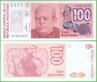 ARGENTÍNA 100 AUSTRALES 1985/1990 P-327c UNC