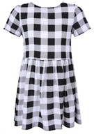 Czarno-biała sukienka w kratkę 8-9 lat 134 cm