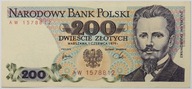 Banknot 200 zł 1979 rok - Seria AW