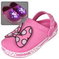 Minnie Mouse Disney Ružové croxy/chlopne svietiaca mašľa 19 EU