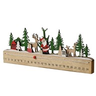 Adventný kalendár drevený 40x2.5cm závesný