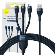 BASEUS KABEL 3W1 DO ŁADOWANIA USBA DO USBC/MICRO-USB/LIGHTNING 66W 1.2M