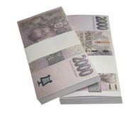 Korony czeskie pieniądze banknoty nauki gry zabawy edyjacyjne 2000kC 100szt