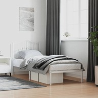 Metalowa rama łóżka z wezgłowiem, biała, 90x200 cm Lumarko!