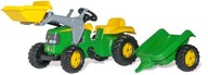 TRAKTOR ROLLY-KID JOHN DEERE Z ŁYŻKĄ I PRZYCZEPĄ