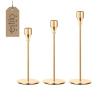 Świecznik EstiloHome złoty metalowy 34,5 cm