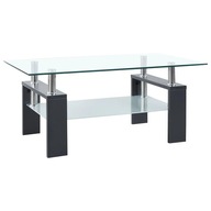 Konferenčný stolík šedo-priehľadný 95x55x40 cm sklo