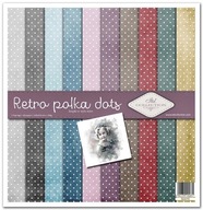 Zestaw papierów 30x30 Retro Polka kropki portrety