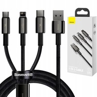 Sada USB káblov - USB typ C / microUSB / Lightning + SADA NÁLEPIEK BASEUS