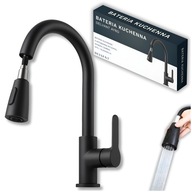 KONYHAI CSAPTELEP KIHÚZHATÓ MOSOGATÓ KIFOLYÓCSŐVEL DELVANT AYRO FEKETE