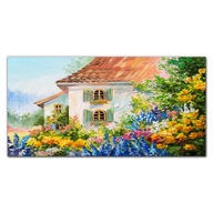 Obraz na plátne Dedina kvety dom príroda 100x50