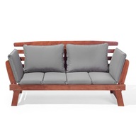 Sofa ogrodowa drewniana 165/210 cm ciemna z regulo