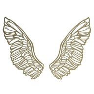 Dekorácia na stenu Kovové zlaté anjelské krídla