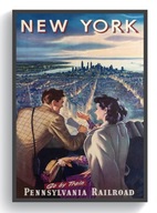 Nowy Jork New York USA retro plakat 60x90 premium