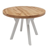 Stôl okrúhly Biely + Dub CRAFT nerozkladací Ø100