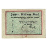 Banknot, Niemcy, 100 Millionen Mark, Texte, 1923,