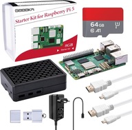 GeeekPi Kezdőkészlet Raspberry Pi 5 8 GB-hoz, SD kártya 128 GB, hűtés
