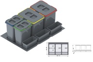 Kosz na śmieci REJS Praktiko 80 2x20l + 2x9l