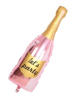 Balon foliowy butelka szampana Rose Gold Let's Party Rocznica Panieński