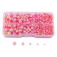 Bez dierky Faux Pearl Beads for Crafts Pearl Rose Red