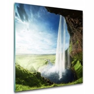 Obraz na skle Vodopád Island 50x50
