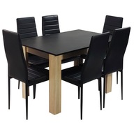 Zestaw stół Modern 120 SB 6 czarnych krzeseł Nic