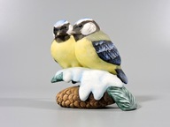 Figurka ptak sikorka 2 sikorki w zimie design Goebel