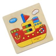 Drewniane puzzle w kałcie statku dla dzieci