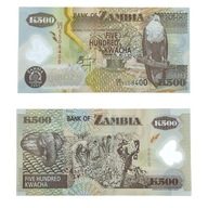 Zambia 500 Kwacha 2005 - Banknot UNC POLIMER w foliowej kieszeni ochronnej