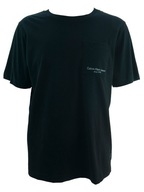 CALVIN KLEIN koszulka t-shirt czarny kieszonka M
