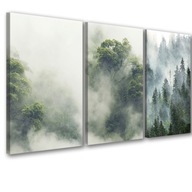 Obrazy na plátne nástenný obraz do izby triptych Les v hmle 60x120