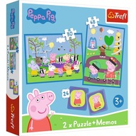 Puzzle Trefl 2w1 + Memos - Radosne chwile, Świnka Peppa 93314