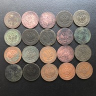 P08 Rosja Carska 20 monet 1 kopiejka 1878-1912