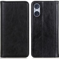 Skórzane Etui do Sony Xperia 5 V, Wallet, Portfel, Obudowa, Pokrowiec