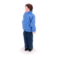 1/12 Dollhouse Porcelanowa lalka Model ludzi z stojakiem wystawowym Man Dressing