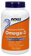 NOW FOODS Omega-3 molekulárne destilované (180 kapsúl)