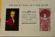 SET X2 1$ AUSTRALIA 1989 KROKODYL THE HOLEY DOLLAR