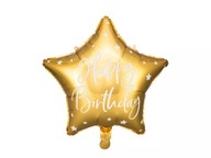 Balon foliowy Happy Birthday, złoty, 40 cm