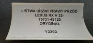 moulding door right front LEXUS RX V 22- original 75731-48120