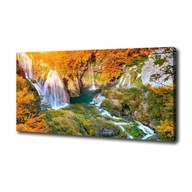 Foto obraz na plátne Vodopád na jeseň 100x50 cm