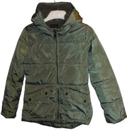 Zateplená bunda Reserved khaki kapucňa 140 9-10