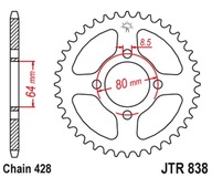 JT ZĘBATKA TYLNA 838 37 YAMAHA RS 100 '76-80, RSX/RX 100 '83-94,