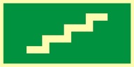 Znak LLL - Kierunek schodami w dół, 10x20, PCV