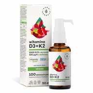 AURA HERBALS Vitamín D3 2000 IU + K2 Vegan (50 ml)